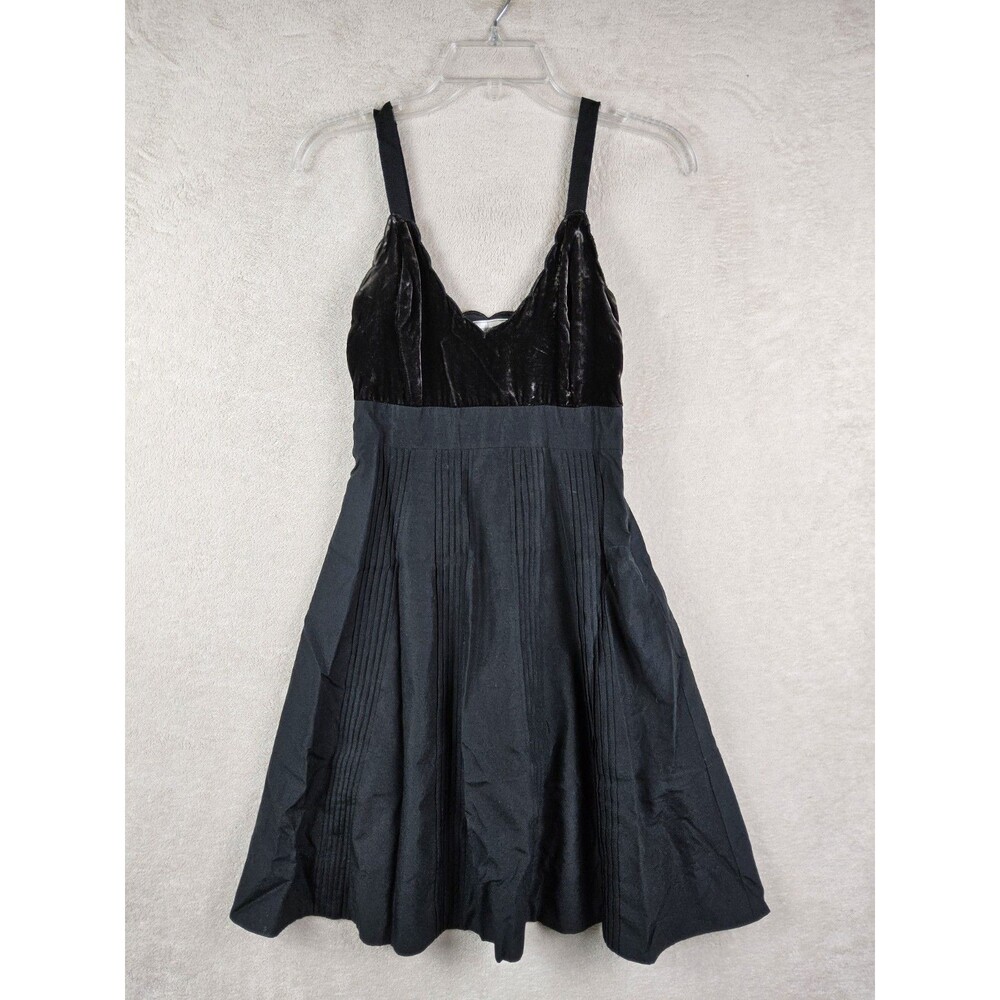 Moulinette Soeurs Women's Sleeveless Velvet Top Pleated Silk Blend Dress Size 0